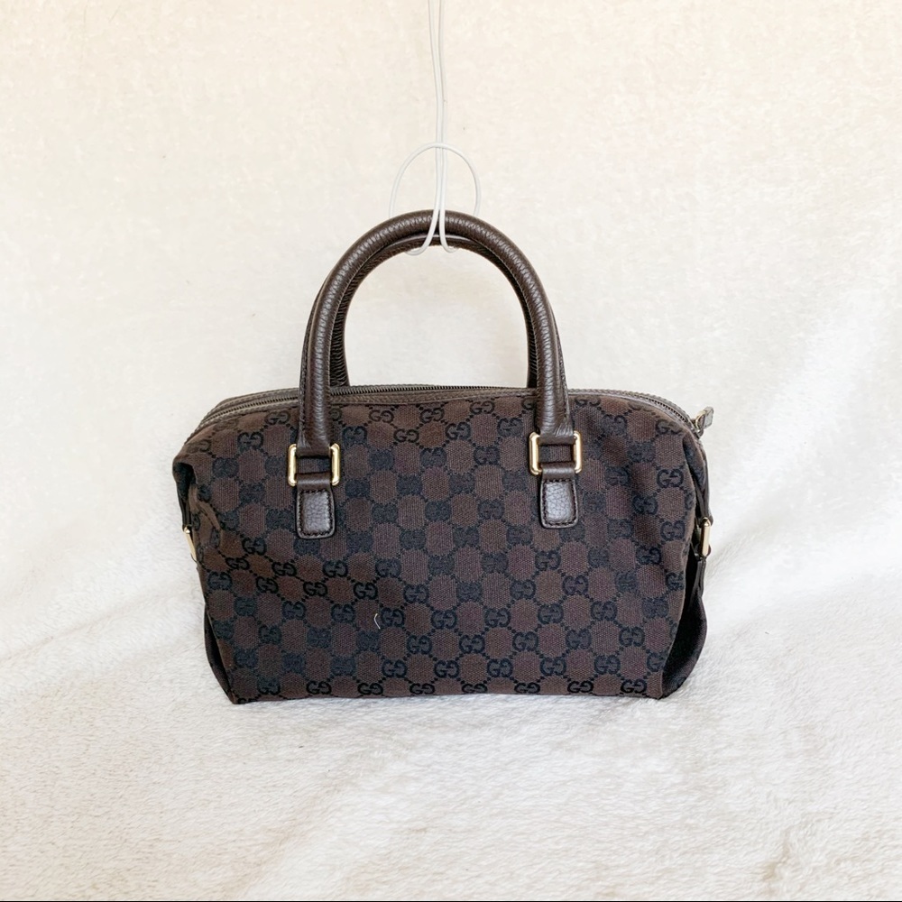 NWT Authentic Gucci GG Canvas SM Boston Satchel Brown - Picture 2 of 9